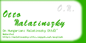 otto malatinszky business card